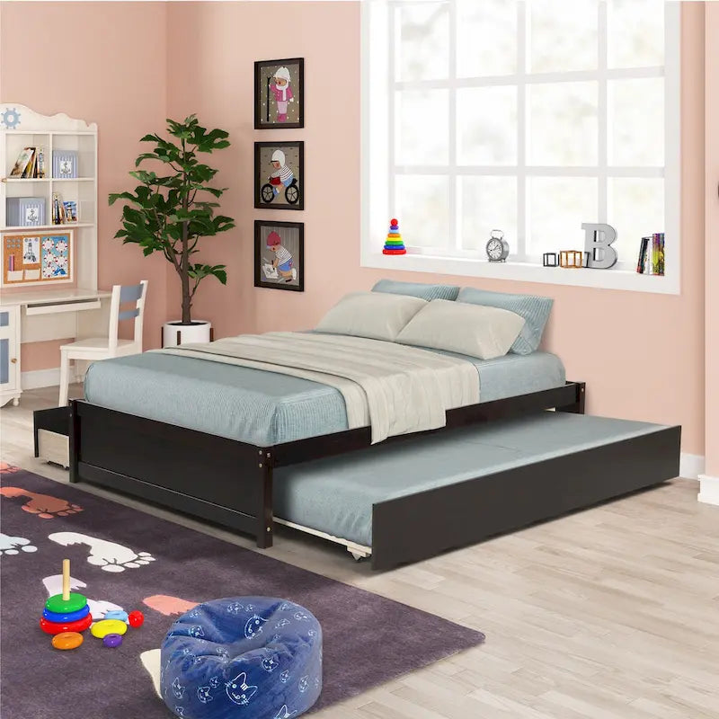 Struttura letto con letto estraibile Twin e due cassetti portaoggetti
