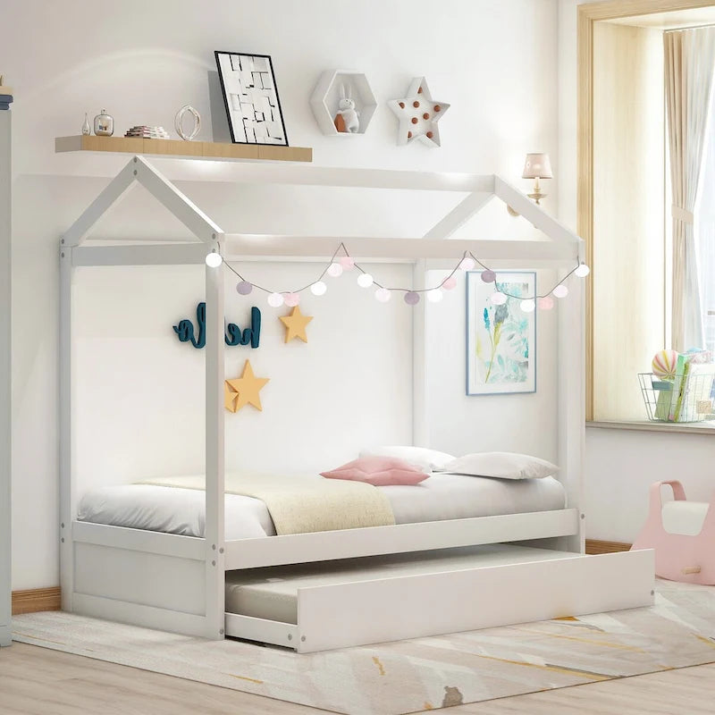 White House Bed with Trundle