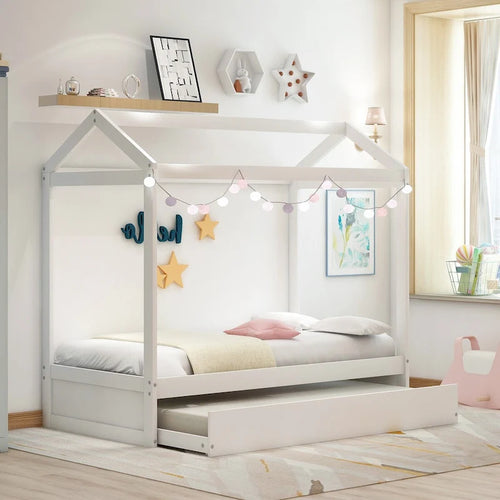 White House Bed with Trundle