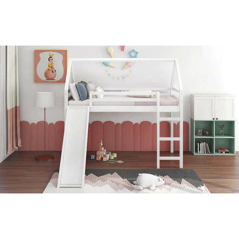 Letto a soppalco Twin con scivolo