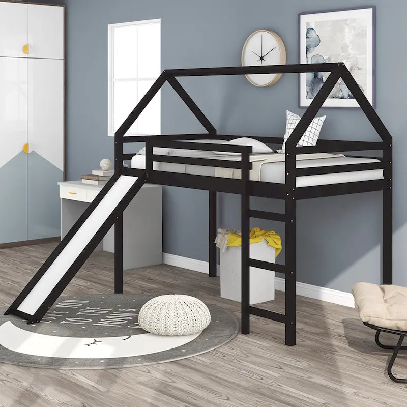 Letto a soppalco Twin con scivolo