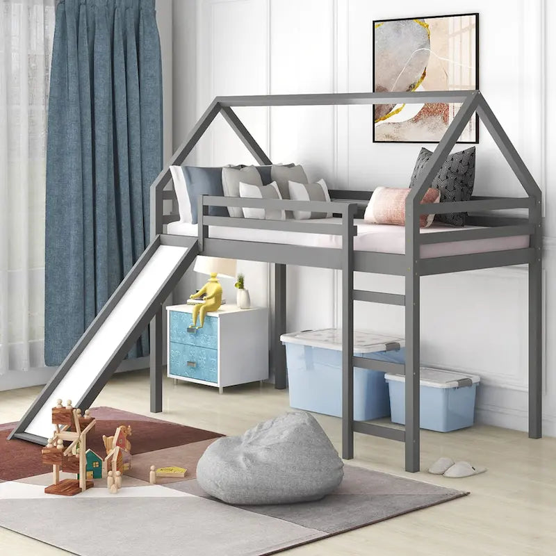 Twin Loft Bed with Slide