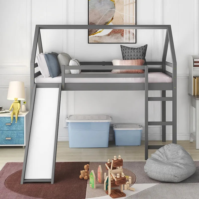 Twin Loft Bed with Slide