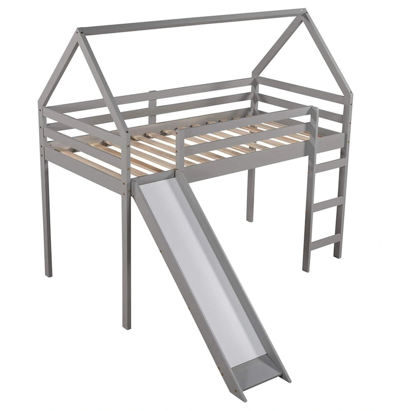 Letto a soppalco Twin con scivolo