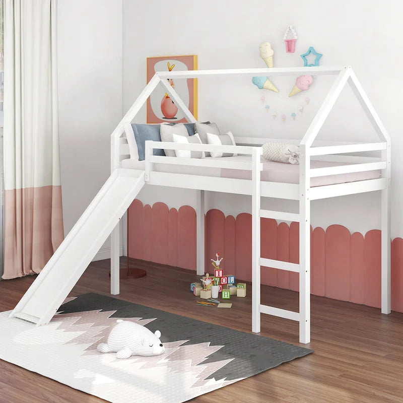 Twin Loft Bed with Slide