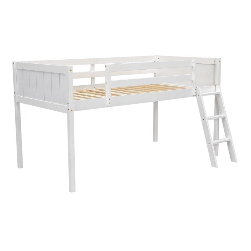Letto a soppalco basso con scaletta convertibile