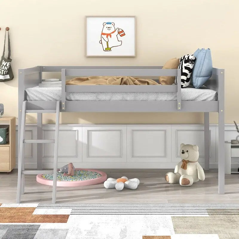 Letto a soppalco basso con scaletta convertibile