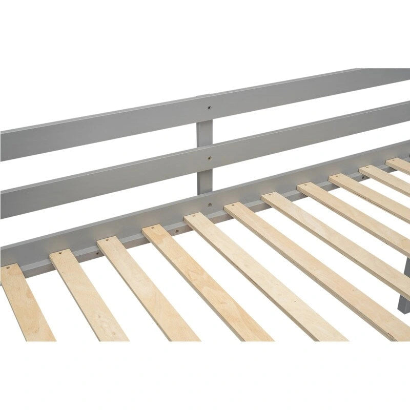Low Loft Bed with Convertible Ladder