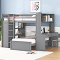Lit mezzanine avec lit une place indépendant, bureau et armoire