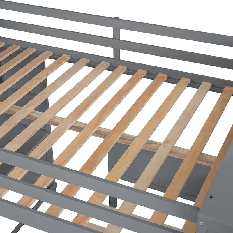 Loft Bed with Twin Stand-Alone Bed, Desk & Wardrobe