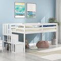 Twin Low Loft Bed with Storage Staircase