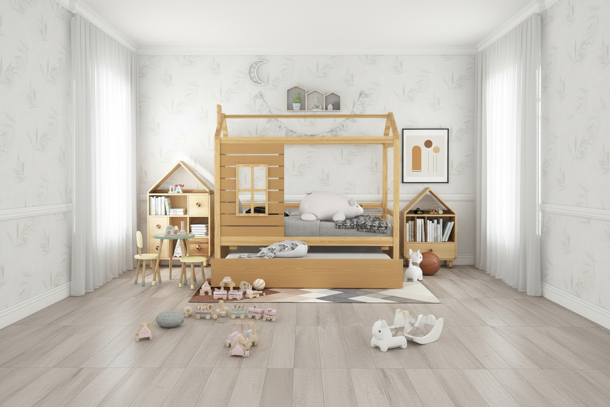 Wide angle children's bedroom